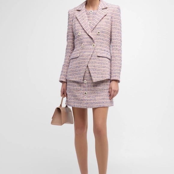 VERONICA BEARD Taja Tweed Pink Dickey Jacket Blazer 4 New with tags - Picture 2 of 10
